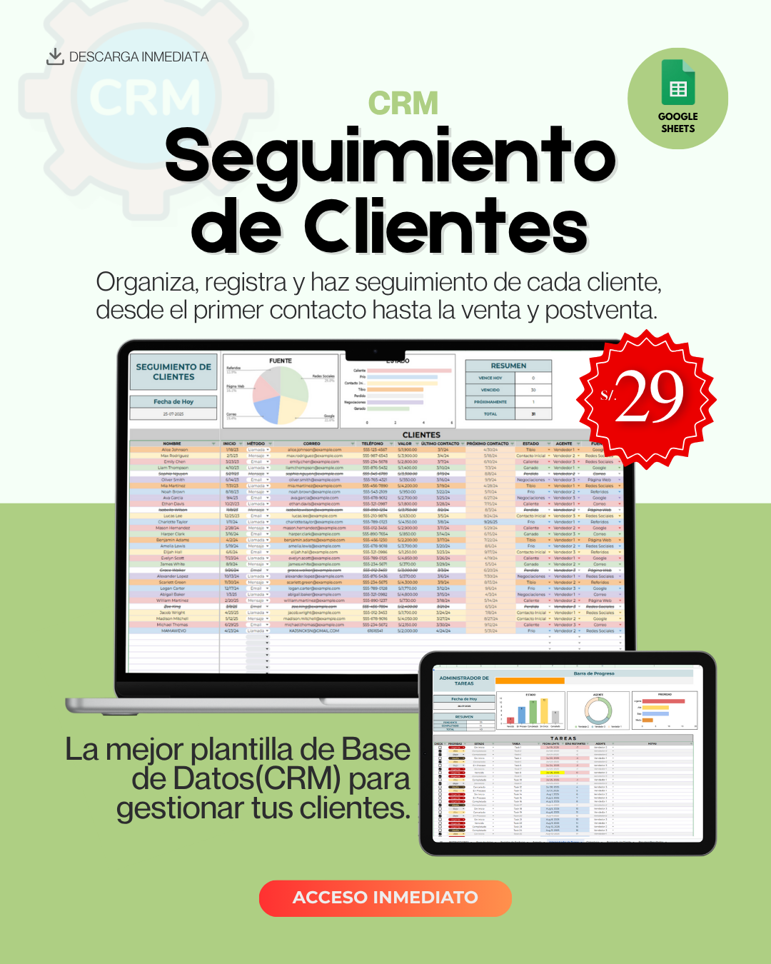 Plantilla CRM - Seguimiento de Clientes